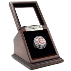 MLB 2016 CHICAGO CUBS WORLD SERIES CHAMPIONSHIP REPLICA FAN RING WITH WOODEN DISPLAY CASE BOX