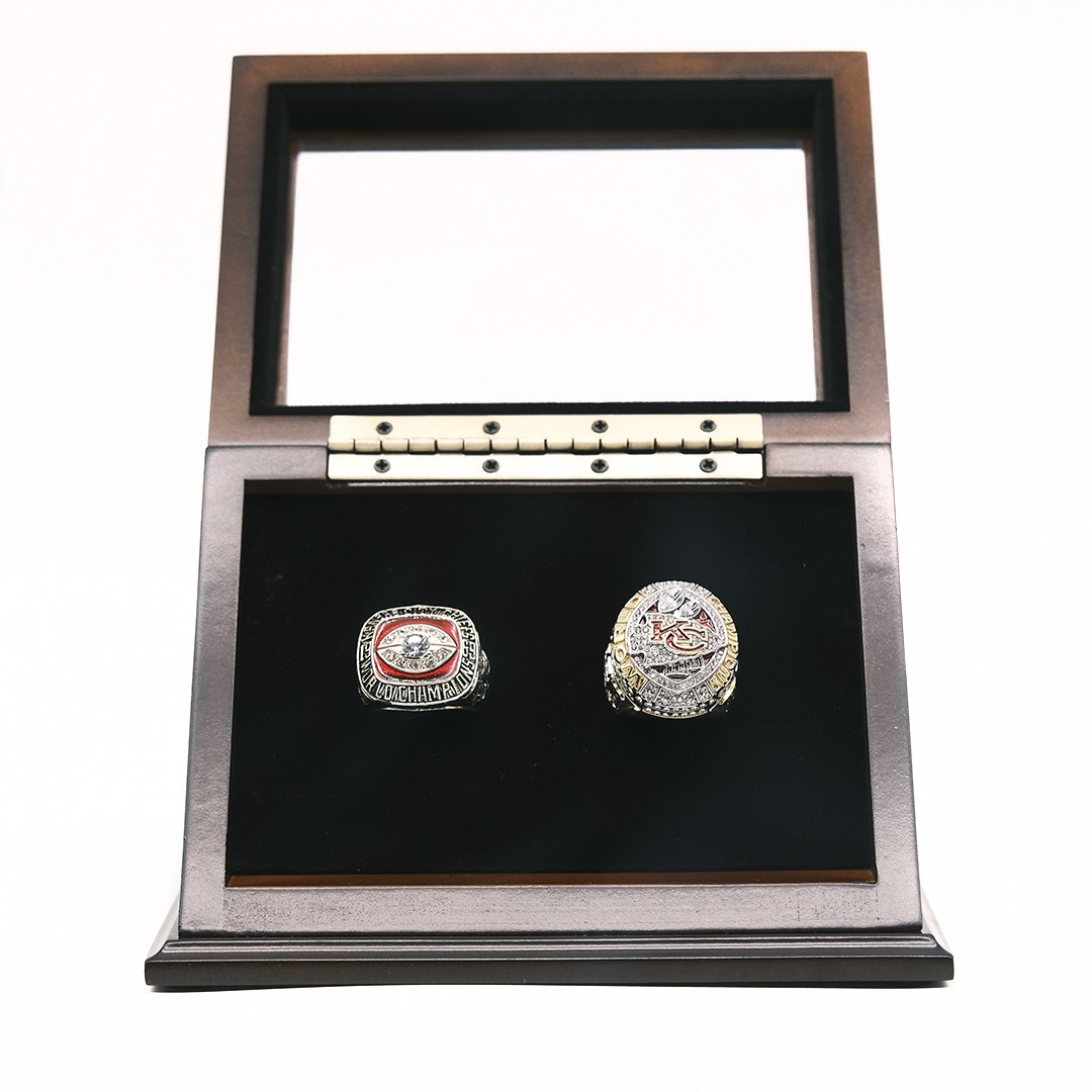 NFL 1969 2019 Kansas City Chiefs Super Bowl Championship Replica Fan Rings  with Wooden Display Case
