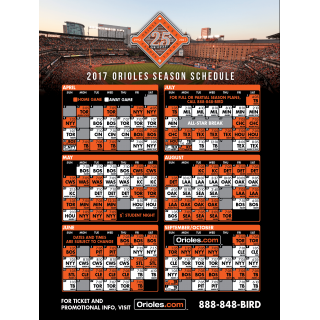 Baltimore Orioles 2017 Season Schedule