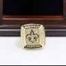 NFL 2009 Super Bowl XLIV New Orleans Saints Championship Replica Fan Ring with Wooden Display Case - Brees