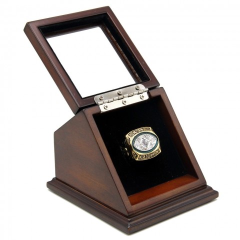 NFL 1968 Super Bowl III New York Jets Championship Replica Fan Ring with Wooden Display Case