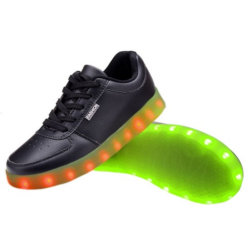 Women USB Charging LED Light Up Shoes Flashing Sneakers - Blue