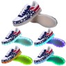 Women USB Charging LED Light Up Shoes Flashing Sneakers - Flag