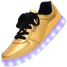 Women USB Charging LED Light Up Shoes Flashing Sneakers - Gold