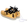 Women USB Charging LED Light Up Shoes Flashing Sneakers - Gold