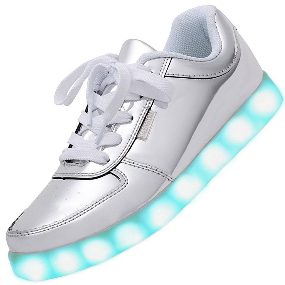 lighting sneakers usb charging led light up shoes sneakers silver lighting sneakers usb charging led light up shoes sneakers silver