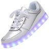 Women USB Charging LED Light Up Shoes Flashing Sneakers - Silver