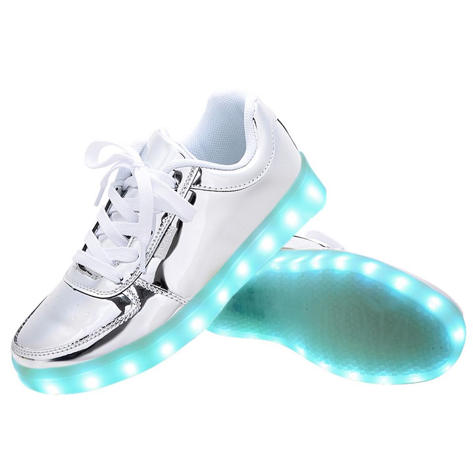 lighting sneakers usb charging led light up shoes sneakers silver lighting sneakers usb charging led light up shoes sneakers silver