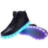 Women High Top USB Charging LED Light Up Shoes Flashing Sneakers - Black