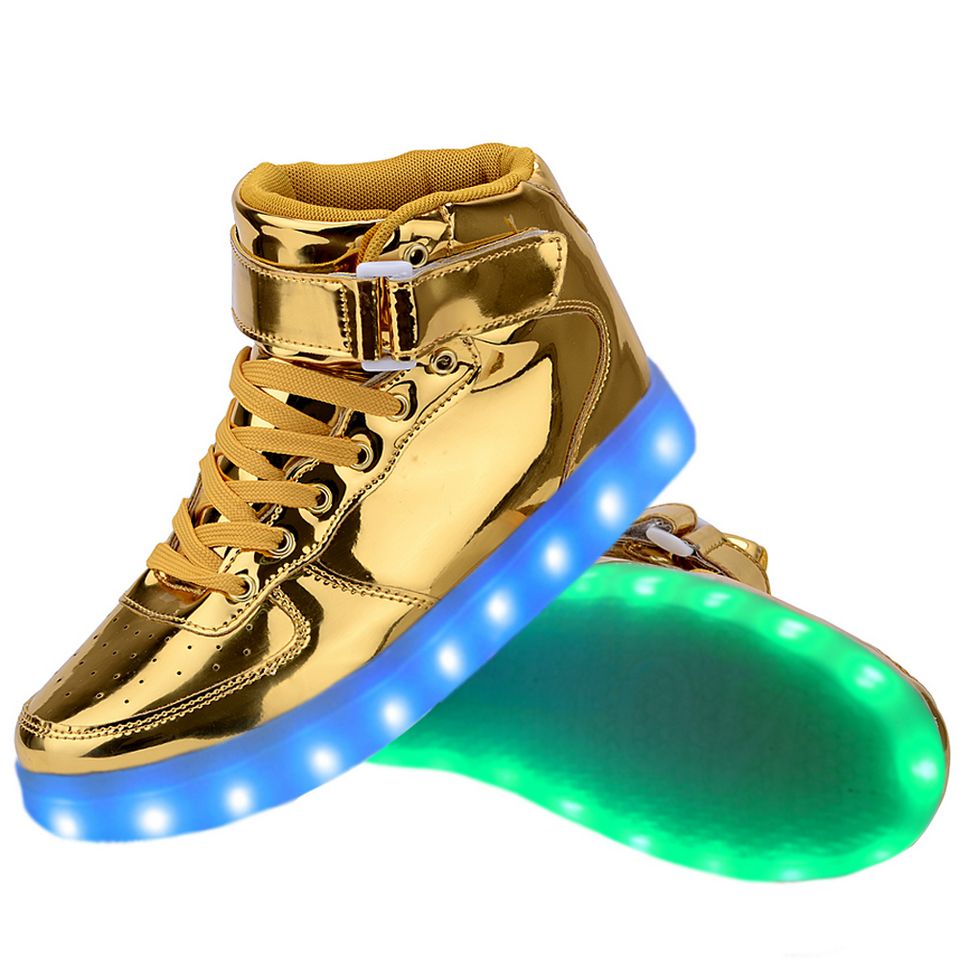 gold led shoes