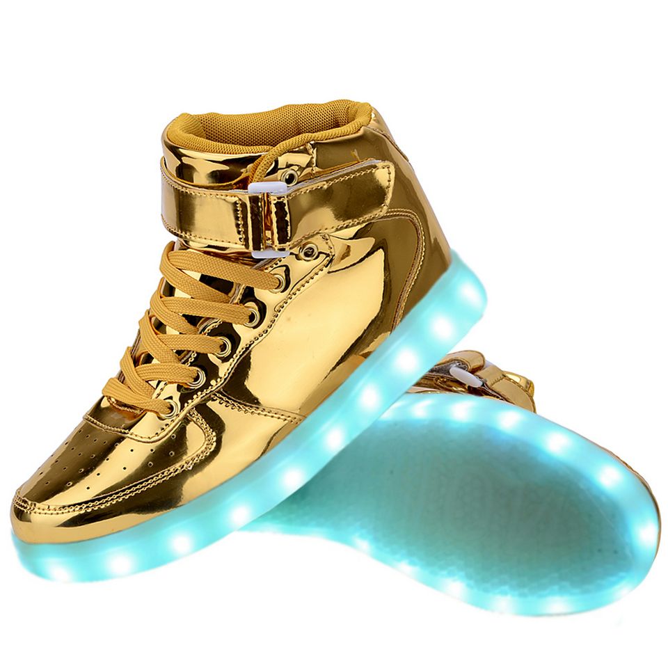 Light up Shoes LED - Black and gold