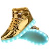 Men High Top USB Charging LED Light Up Shoes Flashing Sneakers - Gold