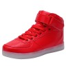 Women High Top USB Charging LED Light Up Shoes Flashing Sneakers  - Red