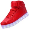 Women High Top USB Charging LED Light Up Shoes Flashing Sneakers  - Red