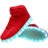 Men High Top USB Charging LED Light Up Shoes Flashing Sneakers - Red