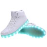 Men High Top USB Charging LED Light Up Shoes Flashing Sneakers - White