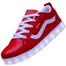 Women USB Charging LED Light Up Sport Shoes Flashing Sneakers - Red