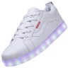 Women USB Charging LED Light Up Sport Shoes Flashing Sneakers - White