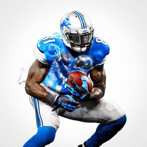 Detroit Lions Calvin Johnson Football Wall Posters with 6 Sizes Unframed