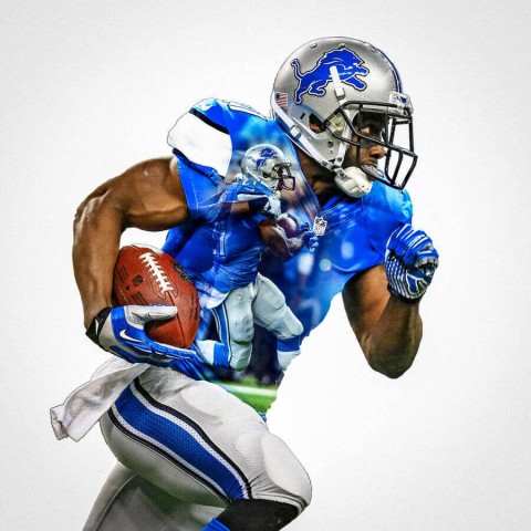 Detroit Lions Reggie Bush Football Wall Posters with 6 Sizes Unframed