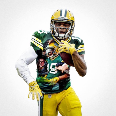 Green Bay Packers Randall Cobb Football Wall Posters with 6 Sizes Unframed