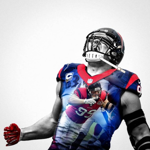 Houston Texans J J Watt Football Wall Posters with 6 Sizes Unframed