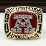 AFC 1991 Buffalo Bills Championship Replica Fan Ring with Wooden Display Case