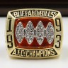 AFC 1993 Buffalo Bills Championship Replica Fan Ring with Wooden Display Case