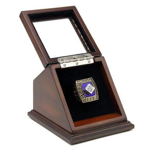 MLB 1969 New York Mets World Series Championship Replica Fan Ring with Wooden Display Case