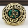 MLB 1974 Oakland Athletics World Series Championship Replica Fan Ring with Wooden Display Case