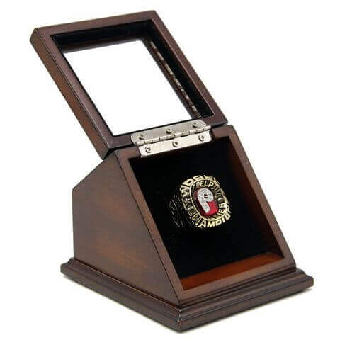 MLB 1980 Philadelphia Phillies World Series Championship Replica Fan Ring with Wooden Display Case