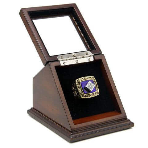 MLB 1981 Los Angeles Dodgers World Series Championship Replica Fan Ring with Wooden Display Case