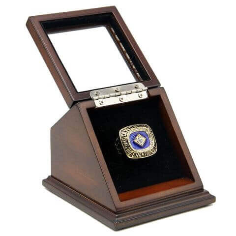 MLB 1985 Kansas City Royals World Series Championship Replica Fan Ring with Wooden Display Case