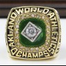 MLB 1989 Oakland Athletics World Series Championship Replica Fan Ring with Wooden Display Case