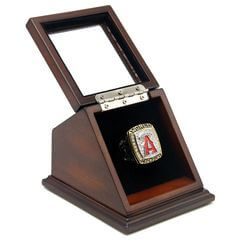 MLB 2002 Los Angeles Angels of Anaheim World Series Championship Replica Fan Ring with Wooden Display Case