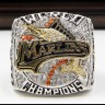 MLB 2003 Florida Marlins World Series Championship Replica Fan Ring with Wooden Display Case