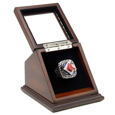 MLB 2007 Boston Red Sox World Series Championship Replica Fan Ring with Wooden Display Case