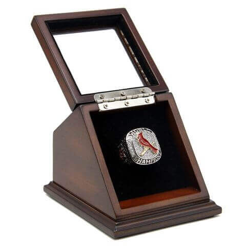 MLB 2011 St. Louis Cardinals World Series Championship Replica Fan Ring with Wooden Display Case