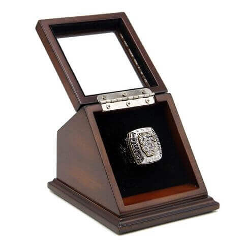 MLB 2014 San Francisco Giants World Series Championship Replica Fan Ring with Wooden Display Case