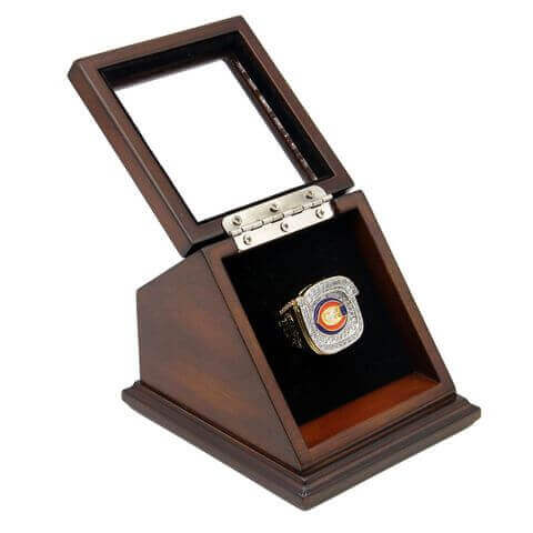 NFC 2006 Chicago Bears Championship Replica Fan Ring with Wooden Display Case