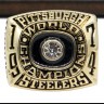 NFL 1974 Super Bowl IX Pittsburgh Steelers Championship Replica Fan Ring with Wooden Display Case