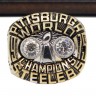 NFL 1975 Super Bowl X Pittsburgh Steelers Championship Replica Fan Ring with Wooden Display Case