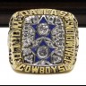 NFL 1977 Super Bowl XII Dallas Cowboys Championship Replica Fan Ring with Wooden Display Case