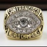 NFL 1981 Super Bowl XVI San Francisco 49Ers Championship Replica Fan Ring with Wooden Display Case