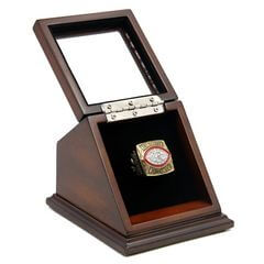 NFL 1982 Super Bowl XVII Washington Redskins Championship Replica Fan Ring with Wooden Display Case