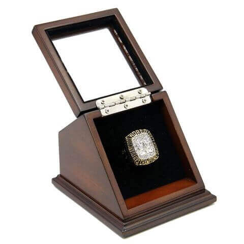 NFL 1984 Super Bowl XIX San Francisco 49Ers Championship Replica Fan Ring with Wooden Display Case