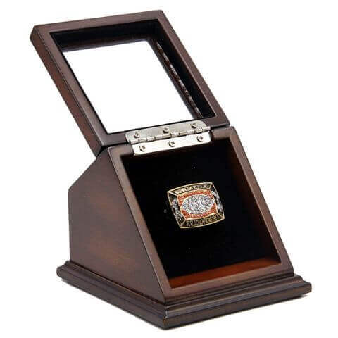 NFL 1987 Super Bowl XXII Washington Redskins Championship Replica Fan Ring with Wooden Display Case