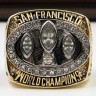 NFL 1988 Super Bowl XXIII San Francisco 49Ers Championship Replica Fan Ring with Wooden Display Case