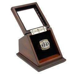 NFL 1988 Super Bowl XXIII San Francisco 49Ers Championship Replica Fan Ring with Wooden Display Case