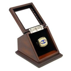 NFL 1990 Super Bowl XXV New York Giants Championship Replica Fan Ring with Wooden Display Case